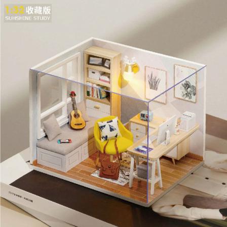Diy Mini Dollhouse I Trä Handgjorda Dockhusmodell Present