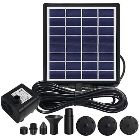 Solcelledrevet damfontene, solcelledrevet vannfontene, solcelledrevet fontene, utendørs vannfontene, fuglebad, solcelledrevet hagedekor, 4W