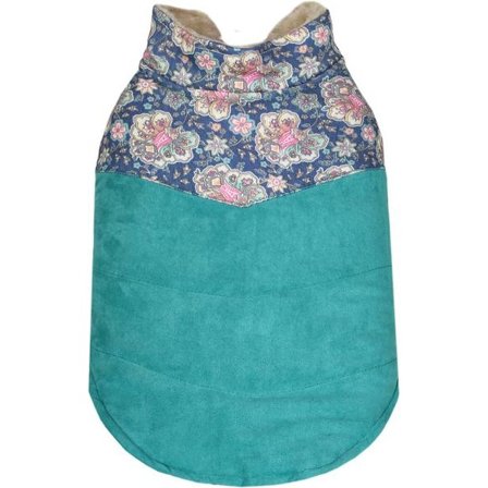 Stilig Blå HundVäst Med Mönster Hundkläder Hundjacka