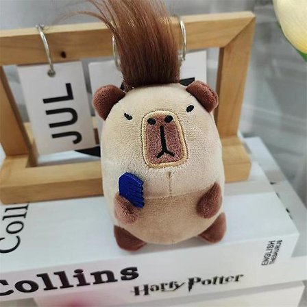 10 cm Capybara Plys Nøglering Sød Taske Vedhæng Simulation Capybara Anime Fluffy Legetøj Udstoppede Dyredukker Børnegave Legetøj d2 12 cm