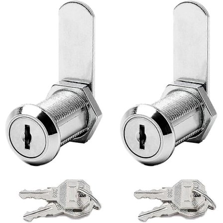 2-pak Brevlåslås 30mm Sikkerhedslås - Møbellås - Kamcylinder med 4 Nøgler - til Dør, Skab, Brevlåde, Garderobe - Fremragende db