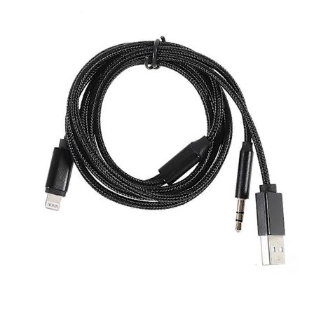 Lightning til 3,5 mm USB Lade Audio AUX Adapterkabel for iPhone iPad