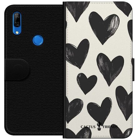 Yhteensopiva Lompakkokotelo Huawei Huawei P Smart Z Cactus and Friends - Bold Black Love Pattern