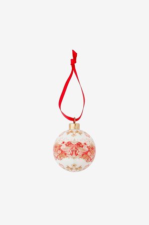 Spode - Bauble Strawberry Thief, Madder 7.5cm - Punainen - Joulukoristeet - - Homeroom