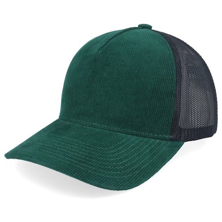 Equip - Verde trucker Cappellino - Blank Cord Deep Forrest/Black A-frame Trucker @ Hatstore