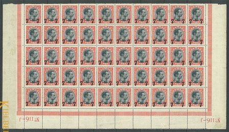 Danmark - AFA 158 postfrisk blok med 50 frimærker