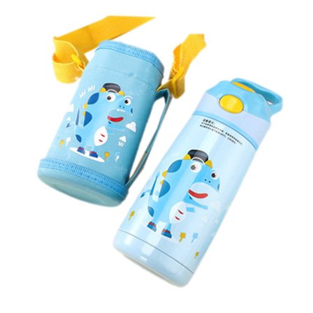 Barn vakuumisolerad flaska med sugrör Hjälp barn att dricka mer vatten Present till studenter Vänner Familj Dropsäker