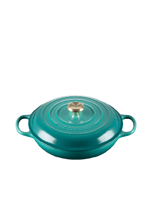 Le Creuset Signature gjutjärn buffetgryta 30cm Bleu Riviera Gjutjärnspannor Blå ONESIZE