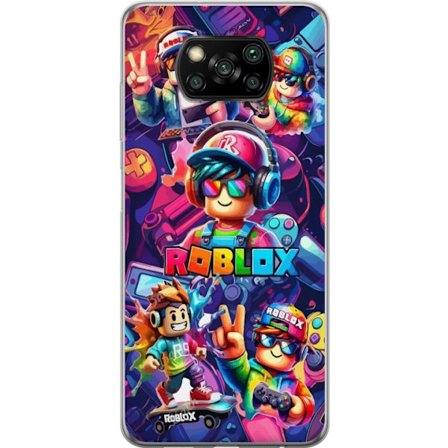 Kompatibel Mobilcover til Xiaomi Xiaomi Poco X3 NFC Farverig Roblox gaming gruppe med hovedtelefoner, controllere og neonfarver perfekt til børn og g