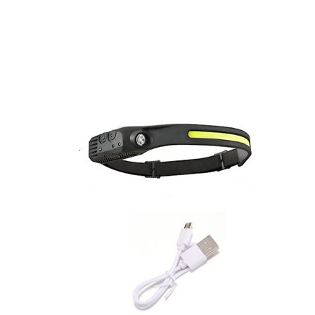 Led-strålkastare USB Uppladdningsbar Cob Vattentät Pannlampa med 5 lägen Cob Pannlampa För Nattlöpning För Hundpromenader, Camping