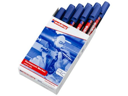 edding Märkpenna Permanent 300 med 1,5 - 3 mm, blå - Lyreco - Kontorsmaterial - Pennor - Märkpennor - Rund spets