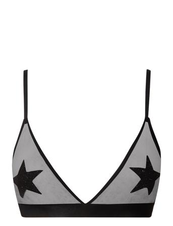 Mesh Triangle Bralette Lingerie Bras & Tops Soft Bras Bralette Black Understatement Underwear