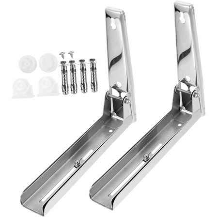 Universellt Mikrovågsfäste Rostfritt Stål Ugnshållare Vikbar Hylla Öppen Spis Hyllkonsoler Enkel Montering