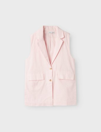 name it Nkffalinnen Waistcoat - Pink - 134/140