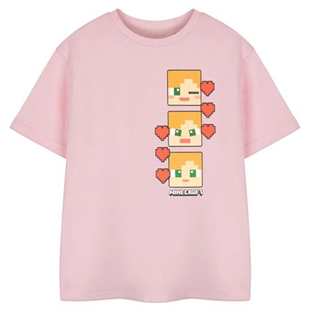 Minecraft Flickor Pixelhjärtan Kortärmad T-shirt 3-4 År Pi