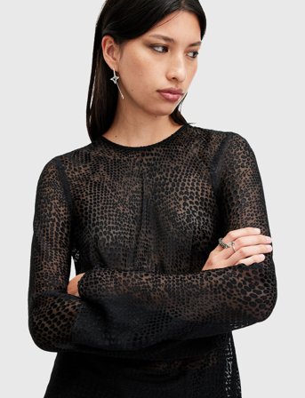 AllSaints Jada Top - Black - 34