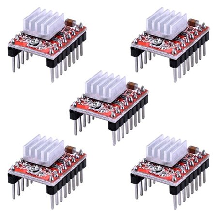A4988 Stepper Motor Driver Modul 5 stk Stepper Motor Driver Modul med Varmespreder for RepRap 3D-skriver