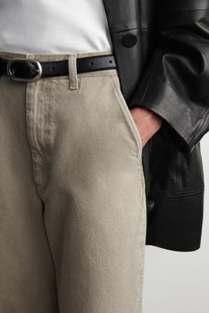 COS Women's Pantaloni In Denim A Gamba Larga in Grigio