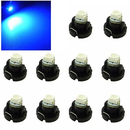 Ny 10 stk T3 T4.2 T4.7 1SMD LED Lavt forbruk Høy lysstyrke Lang levetid Pære NEO Wedge Dashbord Kontroll Lys Blå
