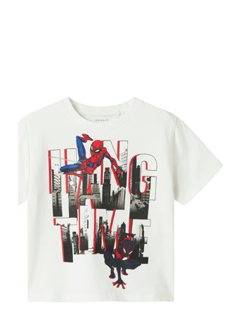 name it Nmmust Spider Nreg Ss Top Mar - White - 116