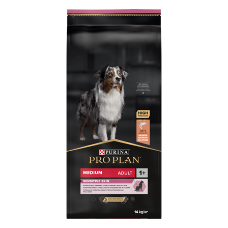 Purina Pro Plan - Adult Sensitive Skin Medium Tørrfôr for voksne hunder 14 kg - Hund - Hundefôr & hundemat - Tørrfôr for hund - ZOO.no