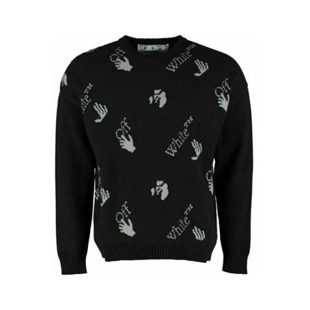 Off White, Knitwear Zwart, Heren, Maat:L,polyester
