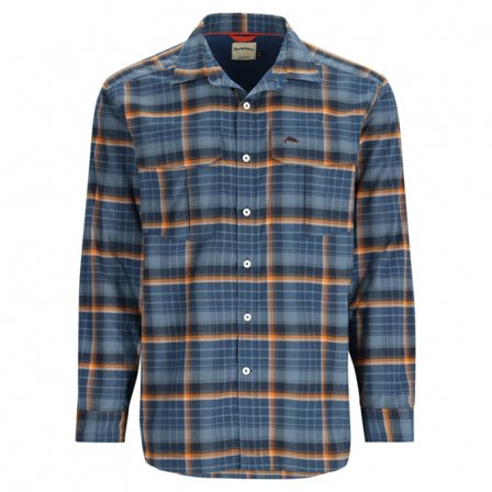 Simms ColdWeather Shirt Neptune/Sun Glow Ombre Plaid XL
