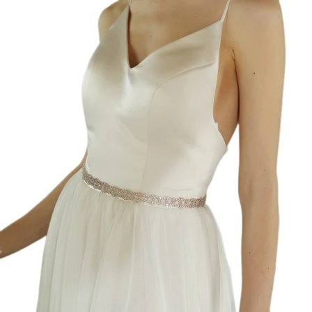 【PP】Bröllopsklänning Midjekedja, Handgjort Elegant Lyxigt Strass Bröllopsbälte Dekoration, Brudbälte (Roséguld)