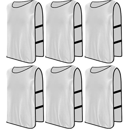 6 stk. Fotballvester, Trening Fotball Seddel, Scrimmage Treningsvest, Gjenbrukbar Sport Sele, Størrelse XL