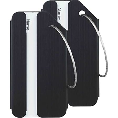 Bagasjelapper og veskelapper i rustfritt stål og aluminium