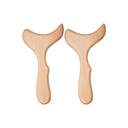 2 stk. Gua Sha Massageværktøj i træ - Stort sæt til lymfedrænage af krop og ryg, professionel Gua Sha-terapi til lindring af nakkesmerter, Bod