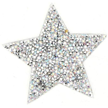 8 cm 10 stjerne strygejerns-plastre klistermærker funklende rhinestone broderi