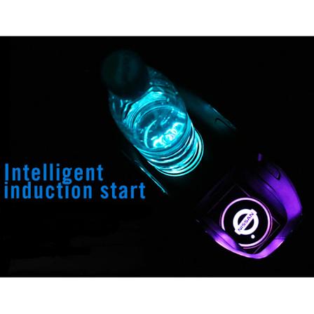 LED-kopholderlys til bil, 7 farveskift USB-opladningsplade, vandtæt coaster (Volvo) 6,8 cm (et par)
