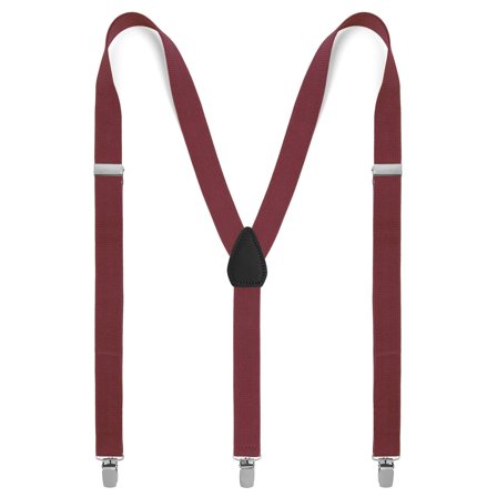 Wąskie burgundowe szelki dla mężczyzn - Szelki na klipsy