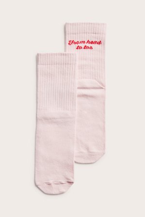 Kappahl | Ribbestrikkede sokker Lyserosa 37/39 | Lyserosa