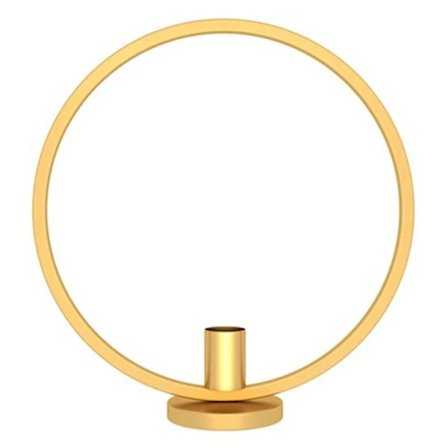 Ringformet lysestage i jern til fest, bryllup, hjem, spisebord, guld, 29 cm