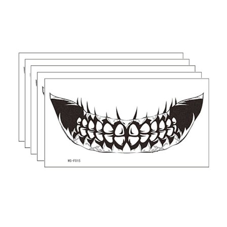 Mouth Teeth Sticker Tattoo Sticker Waterproof Dark Wind Funny Makeup Sticker