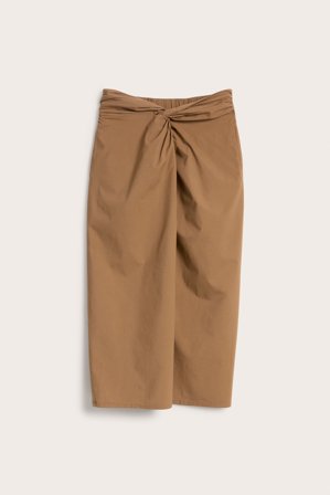 Kappahl | Midiskjørt med knytedetalj Brun S | Brun