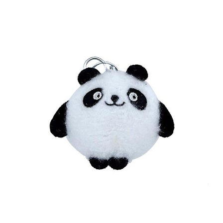 Plys Panda Nøglering Super Sød Blinkende Store Øjne Panda Nøglering Dukke Kvinder Mode Sød Taske Tilbehør Bil Nøglering-tilfældigt Udtryk