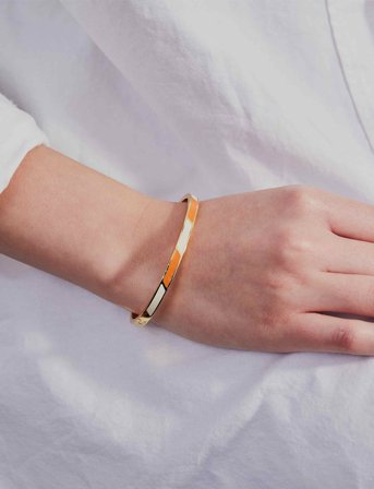 Design Letters Striped Candy Bangle - Orange - L:6.5CM