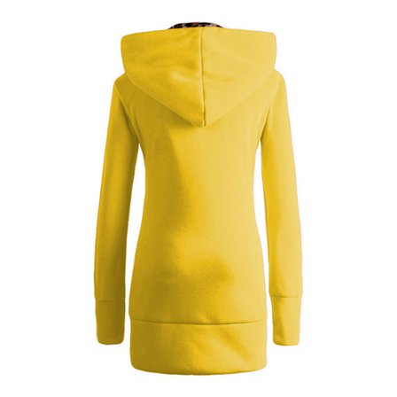 Vinter Damer Hættejakke fortykket Plus Fleece Leopard Sweaterjakke