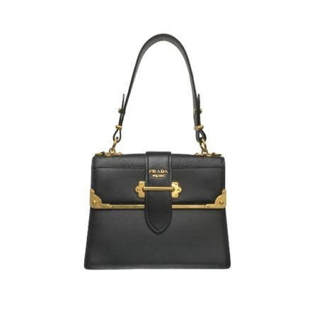 Prada Vintage Pre-owned Leather prada-Tass , Zwart , Dames , Maat: ONE Size Vintage Tassen
