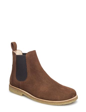 Booties - Flat - With Elastic Shoes Chelsea Boots Ruskea ANGULUS