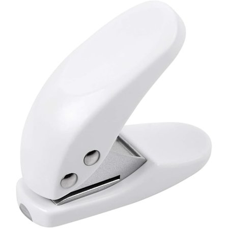 Mini hulmaskine, enkelt hulmaskine til papir (hvid, 1 stk.)