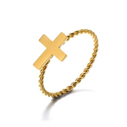 Enkelt rostfritt stål Retro Lady Butterfly Twisted Chain Rings Hjärta Kors Runt Enkelt Finger Smycken För Dam Tillbehör JZ3673G 6