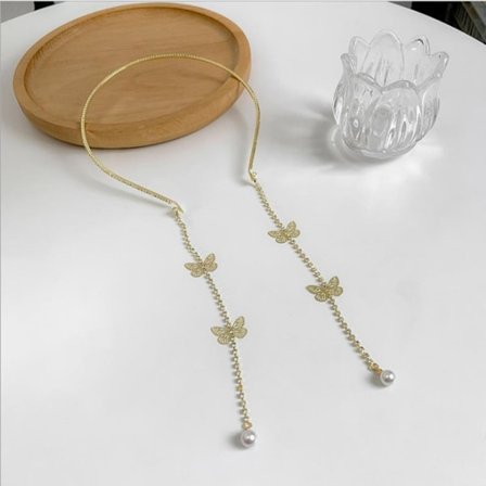 Butterfly Tofs Pannband Bröllop Huvudbonader GULD