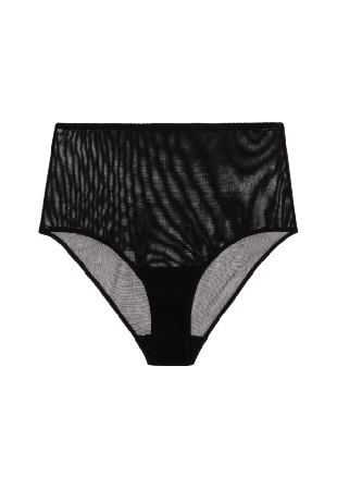 Understatement Mesh Highwaist Briefs Trosor Dam Svart XXL