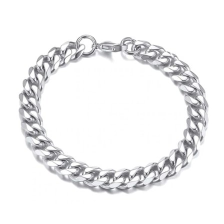 Pansarlänk Armband Kedja Armband Silver 9mm