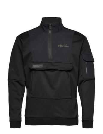 El Thpira 1/2 Zip Track Top Black Ellesse