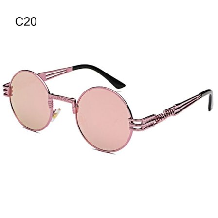 Runda Steampunk Solglasögon Metallram Solglasögon C20 C20